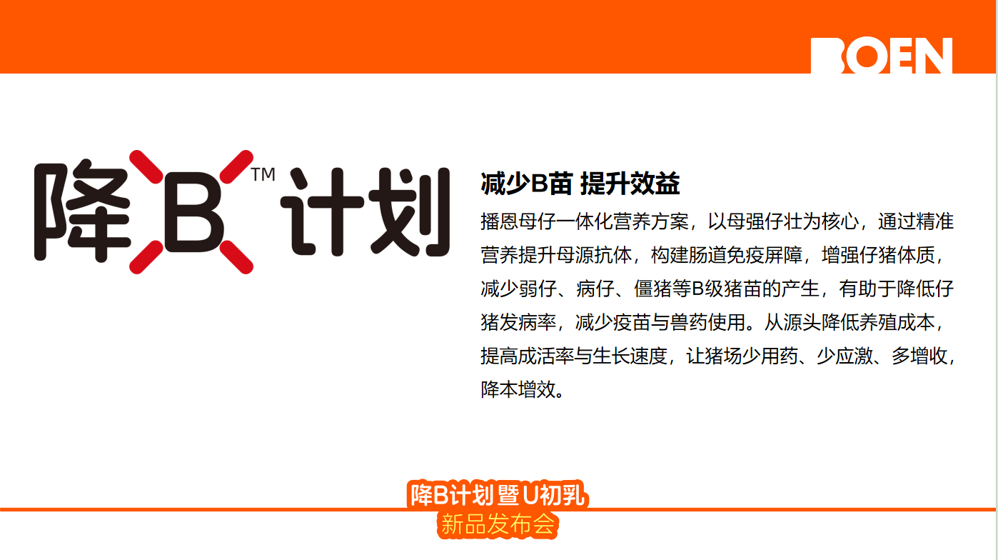 播恩集团“降B计划”+“U初乳”新品！直击养殖核心痛点 提升养殖效益！