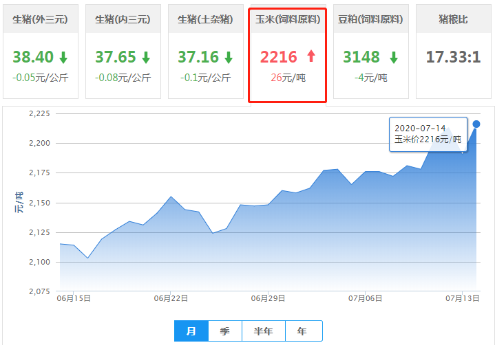 7月14日玉米价格：大部呈涨势！短期内或以被动跟涨为主！