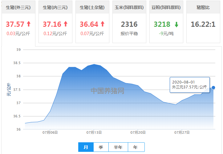 8月1日猪价：8月猪价开门红！本月大涨有可能吗？